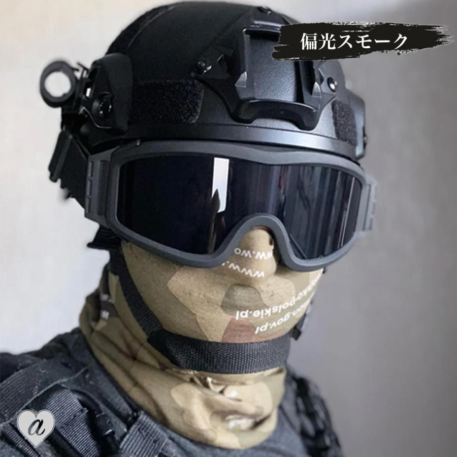 ゴーグル 偏光軍事用 サングラス レンズ3枚入りセット サバゲー