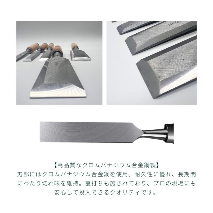 ノミ　　　大工道具 Amazon | [AiO JAPAN] 鑿 ノミ 5本セット たたきノミ しのぎノミ