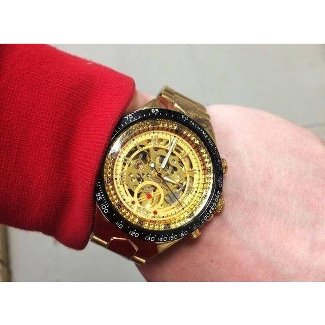 大人の男を演出する メンズ腕時計 ステンレスベルト アンティーク スケルトン 自動巻き 機械式時計 プレゼント ギフト BOX付 在庫限り｜aioshop