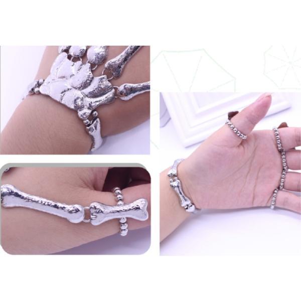 5本指 スカル ブレスレット ドクロ ガイコツ 骨 アーマーリング