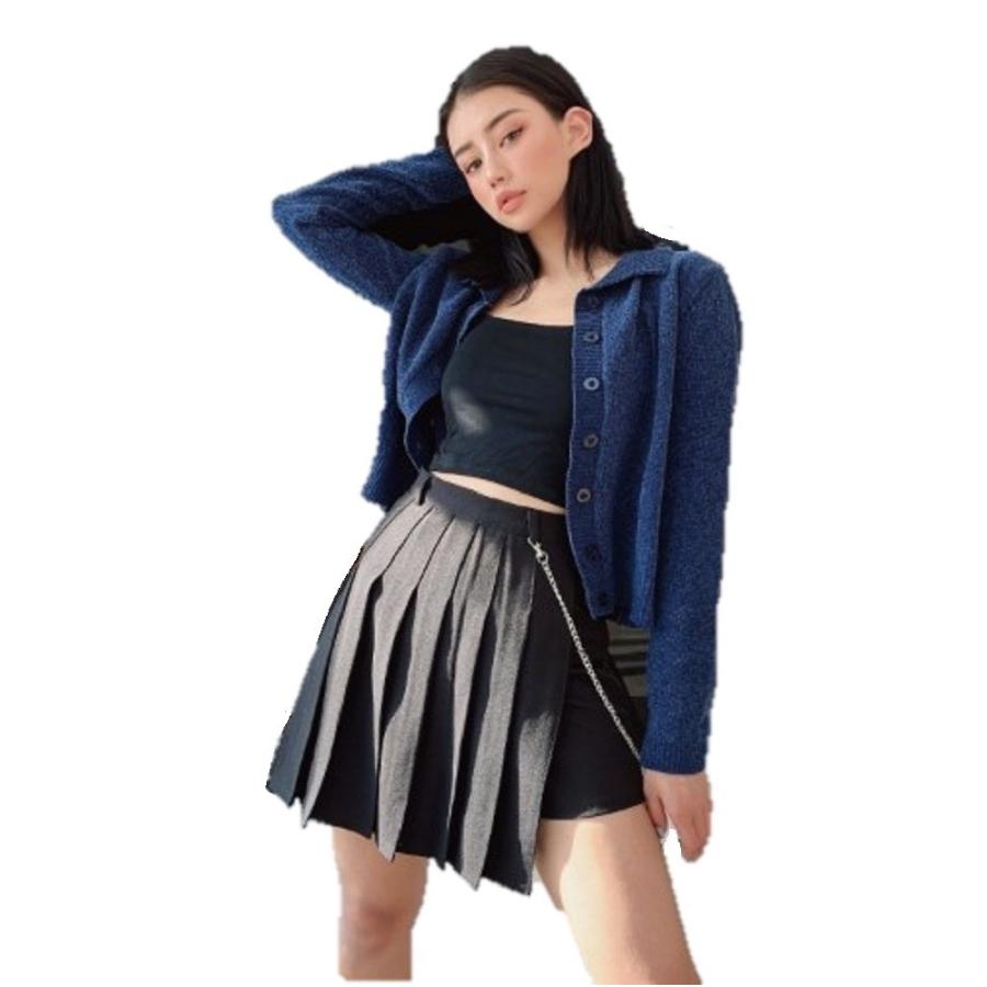 チェーン付き キュロット Mサイズ ゴシックスカート パンク ギャザー