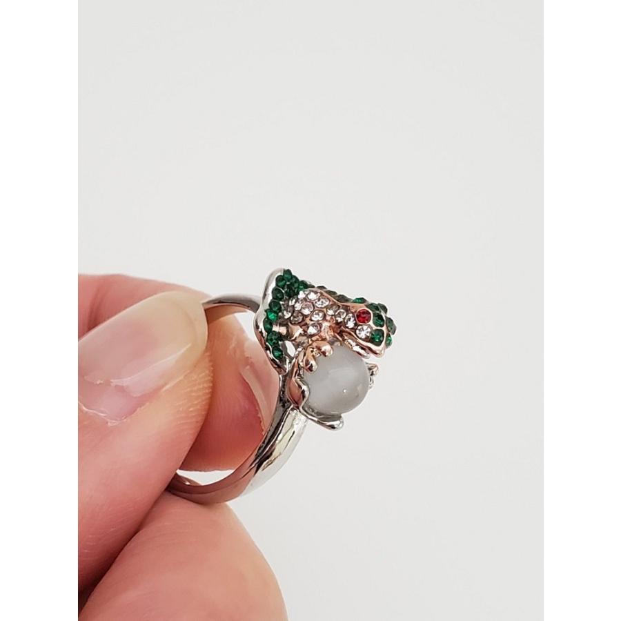 在庫限りラインストーン カエル 蛙 シルバーアクセサリー シルバー