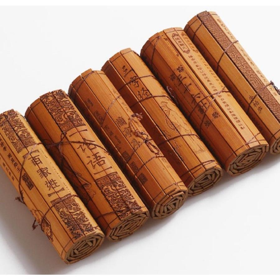 孫子 巻物 バンブー 書物 兵法 竹製 般若心経 プチギフト 転勤 退職