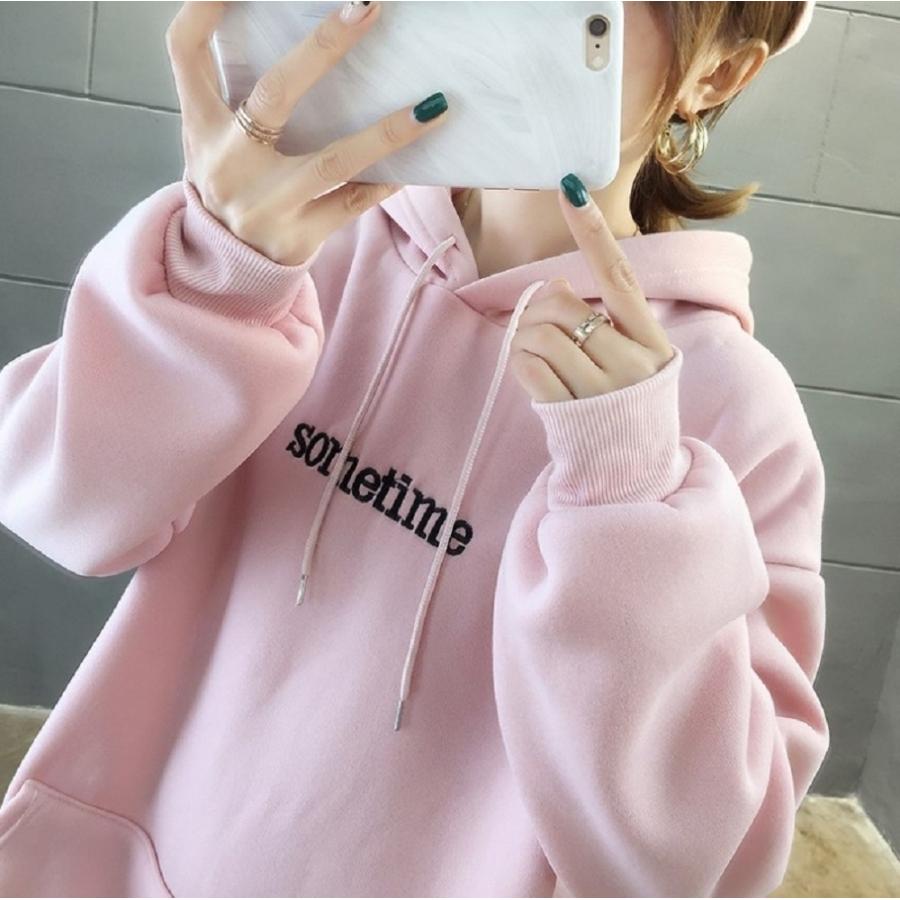 パーカー うさ耳 ビッグシルエットパーカー ピンク 長袖 ウサギ