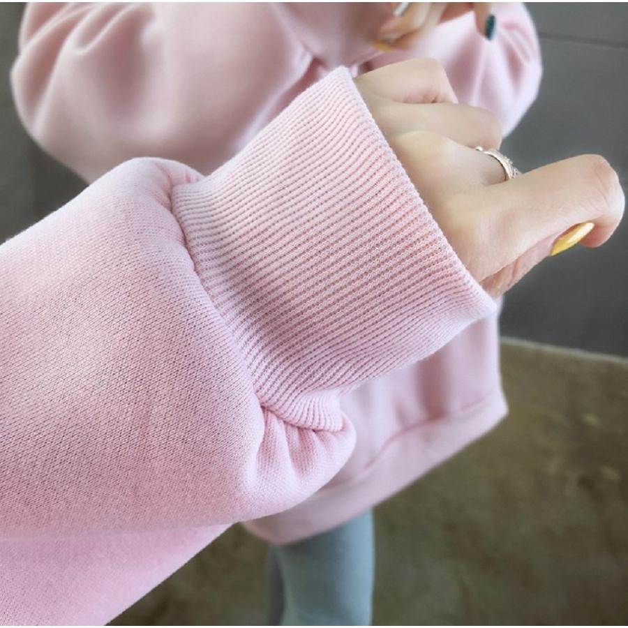 パーカー うさ耳 ビッグシルエットパーカー ピンク 長袖 ウサギ