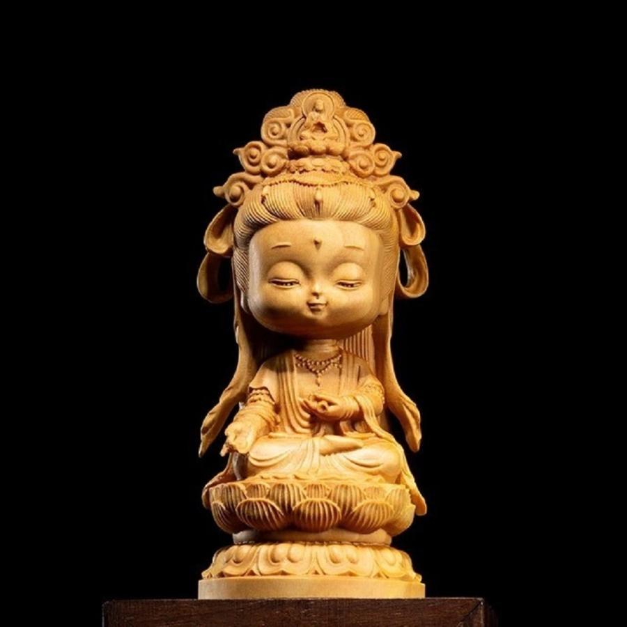 置物 仏像 二頭身 木製 座禅菩薩 観音像 彫刻 仏具 観音様 風水 置物 仏像 二頭身 木製 座禅菩薩 観音像 彫刻 仏具 観音様 風水