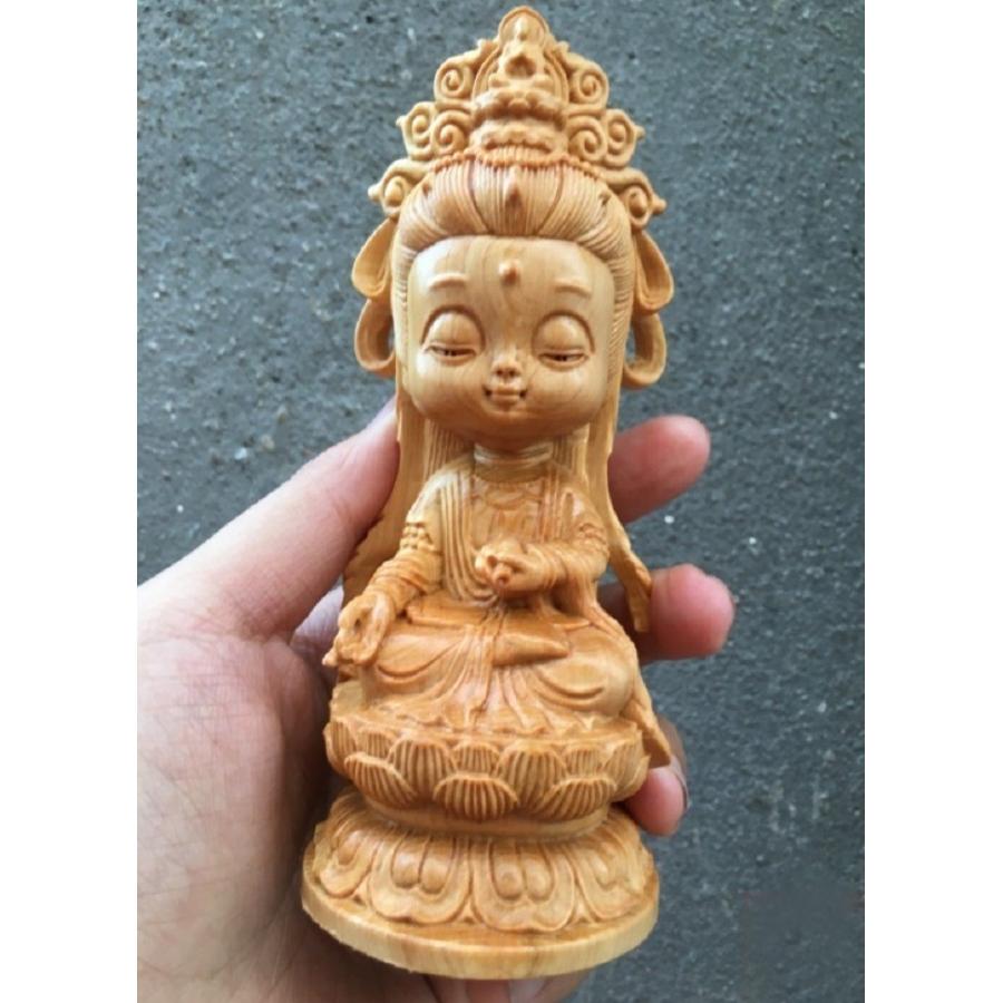 置物 仏像 二頭身 木製 座禅菩薩 観音像 彫刻 仏具 観音様 風水 置物 仏像 二頭身 木製 座禅菩薩 観音像 彫刻 仏具 観音様 風水