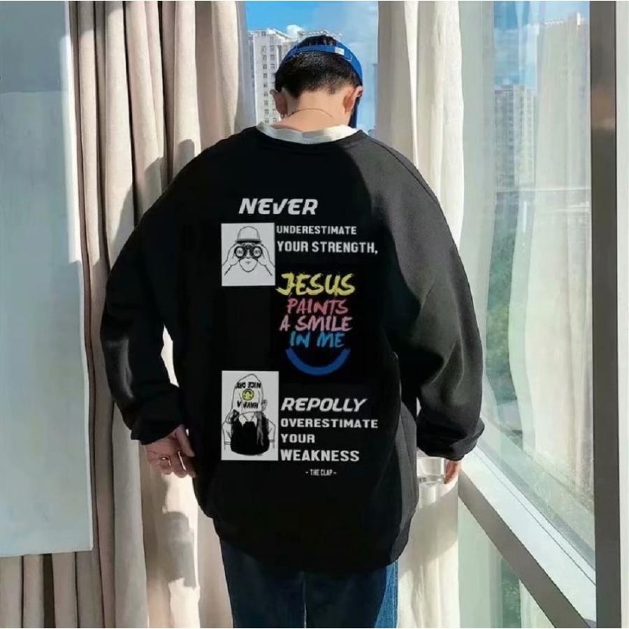 トレーナー ロンt Never Jesus ネバー ジーザス 韓国ファッション ヒップホップ Hip Hop 韓国 オルチャン 韓流 ゴシック ゴスロリ ヴィジュアル系 ユニセックス 18 4 Aio 通販 Yahoo ショッピング