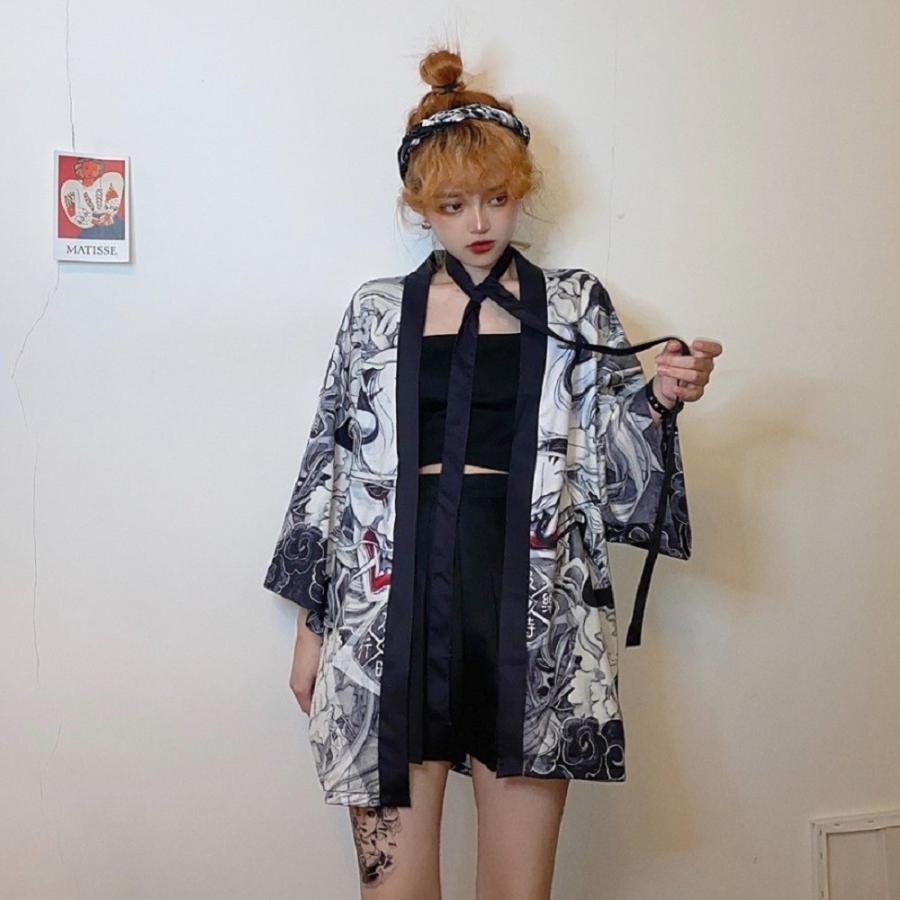 法被 般若 白 夏祭り 夏恋 寺 韓国ファッション 神社 羽織り 半纏 はんてん 法被 ハッピ 長半纏 半天 袢天 半被 鯉 お祭り衣装 雅 和柄 羽織 和装 浴衣 着物 1214 6 Aio 通販 Yahoo ショッピング