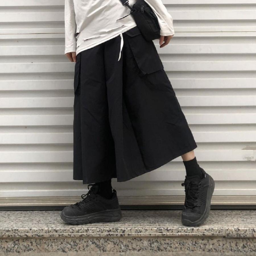 パンツ ニッカ風 ワイドパンツ ボトムス ブラック 韓国ファッション