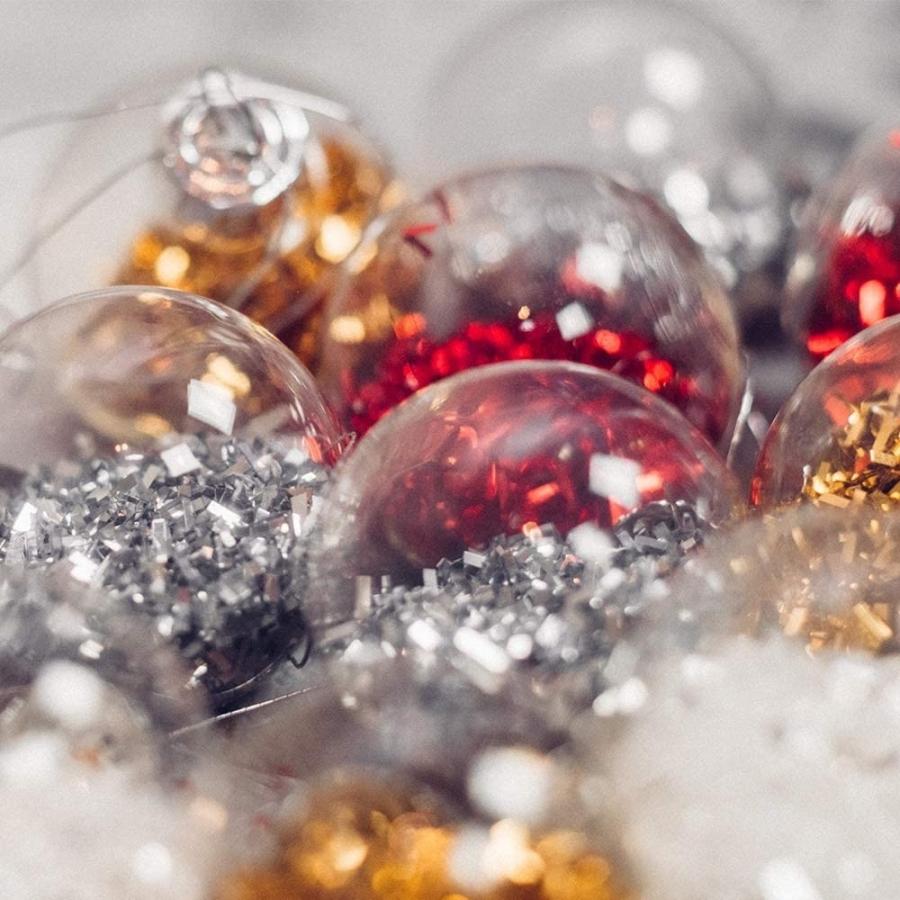 透明 プラスチック6個セット クリスマス オーナメント 豪華セット