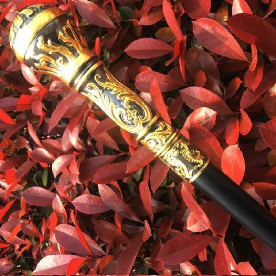 杖 黒金 花 彫刻 球体 真鍮杖 つえ ステッキ おしゃれ 高級 男性 女性