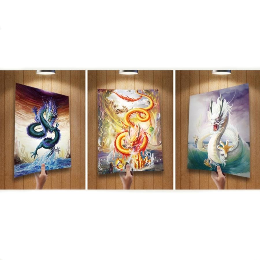 風水 3d 絵 龍 ドラゴン 竜 3頭 玄関 絵 龍の飾り 龍 置物 風水グッズ 青龍 白龍 赤龍 ドラゴン 壁掛け 開運祈願 金運祈願３d額 風水龍 アイテム 龍神 開運 7 Aio 通販 Yahoo ショッピング