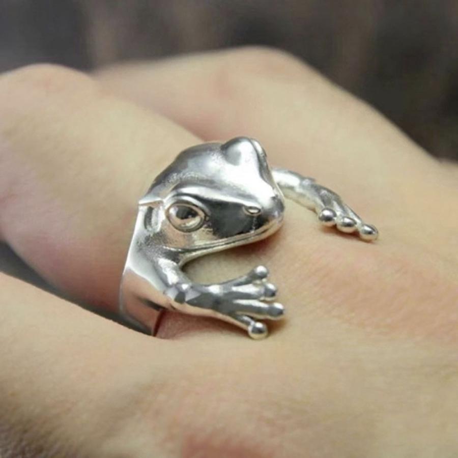 リング 上半身カエル 蛙 シルバーアクセサリー シルバーリング 指輪 銀