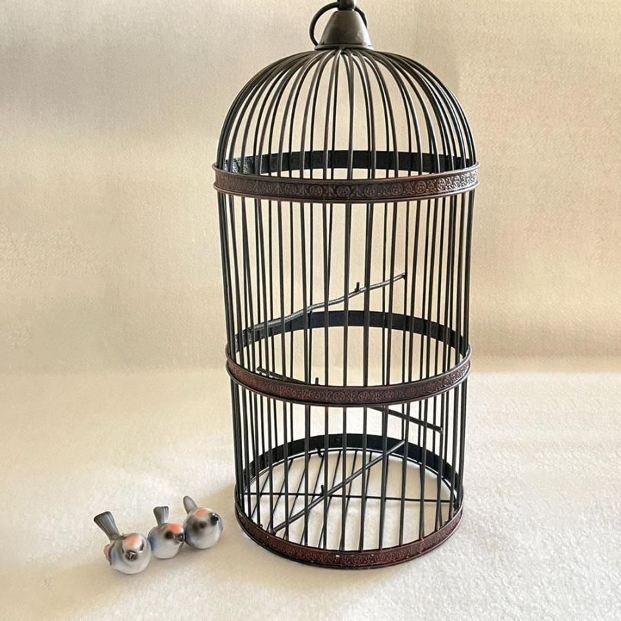 ペット用品 鳥籠 アイアン バード ケージ 53cm リング取っ手付き ペット用品 鳥籠 アイアン バード ケージ 53cm リング取っ手付き
