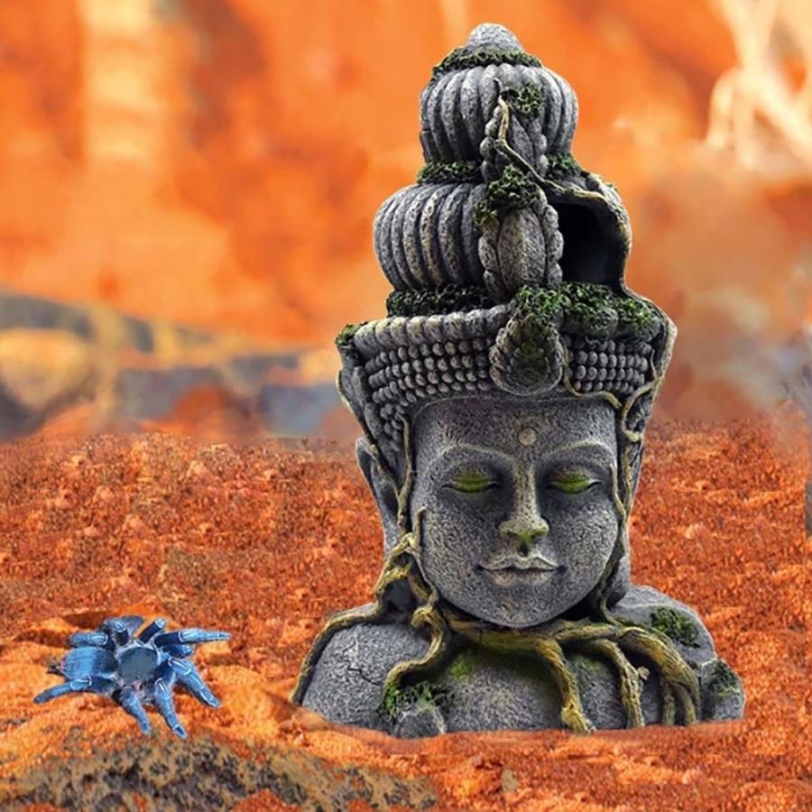 アクアリウム 菩薩 仏の顔 石像風 オブジェ 水槽 置物 インテリア