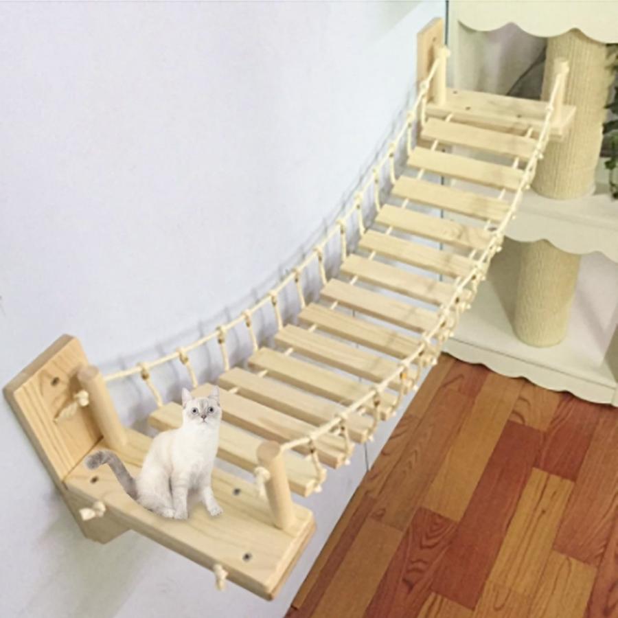 ペット 用 猫 はしご 壁付け 吊り橋 キャットウォーク キャットタワー キャットラダー 可愛い ねこ 猫用 バースデーギフト お誕生日祝い 玄関  部屋 :20210921-2:AiO - 通販 - Yahoo!ショッピング