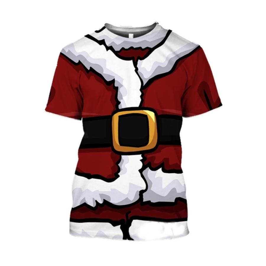 クリスマス Tシャツ サンタクロース サンタさん 半袖 半そで コスプレ 衣類 リアル 本格的 誕生日 室内