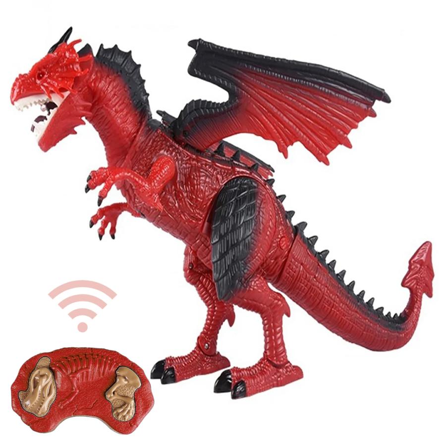 玩具 ドラゴン ラジコン 霧吐く レッドorブルー 特大 竜 龍 置物 鳴く