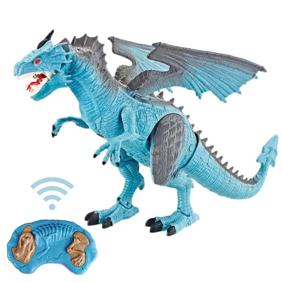 玩具 ドラゴン ラジコン 霧吐く レッドorブルー 特大 竜 龍 置物 鳴く