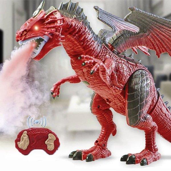 玩具 ドラゴン ラジコン 霧吐く レッドorブルー 特大 竜 龍 置物 鳴く  
