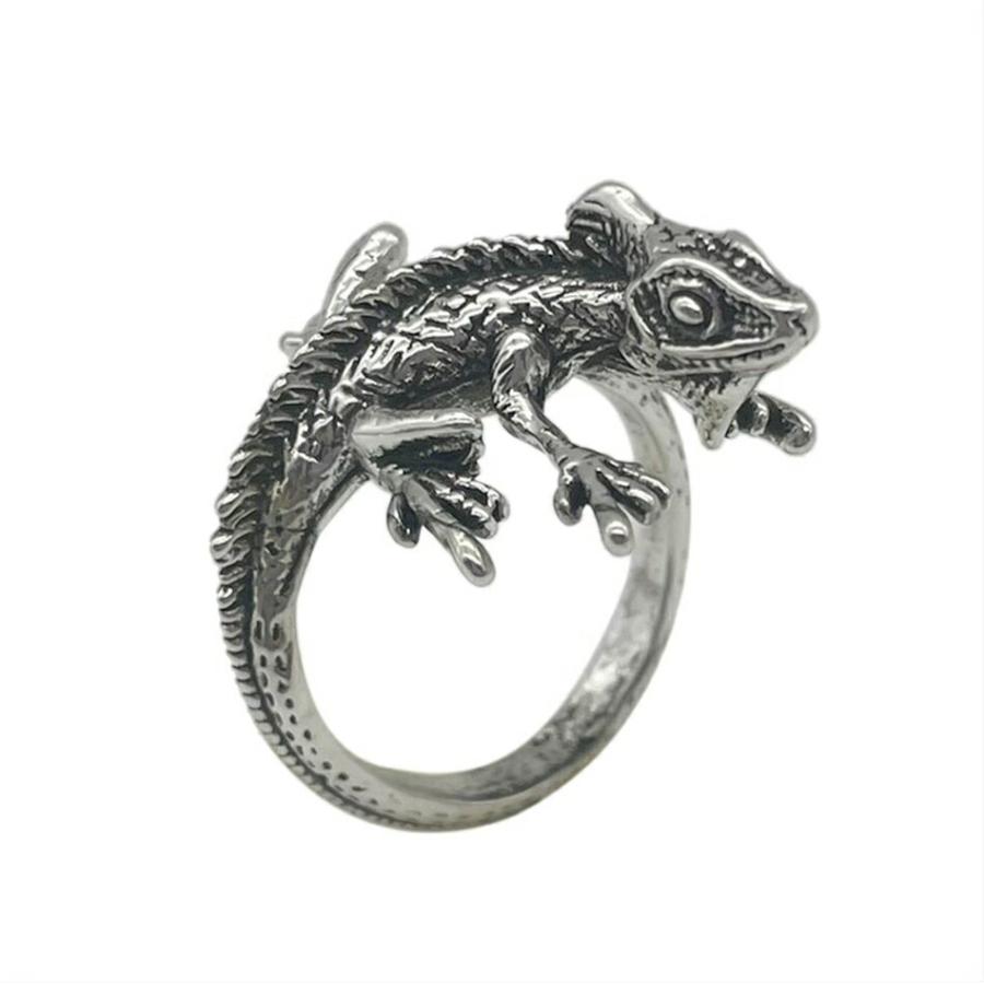 イグアナ 指輪 アニマル グッズ グリーンイグアナ ペット リング 爬虫類 蜥蜴 超安い リング