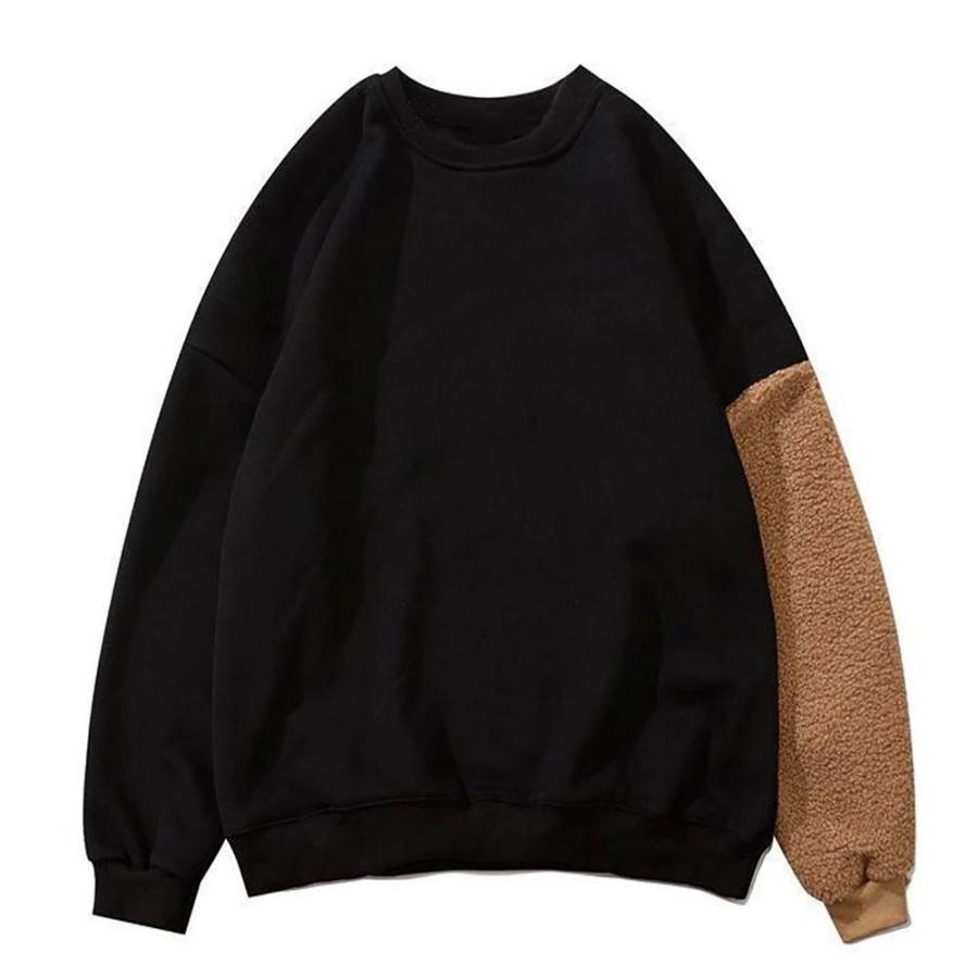 トレーナー 右手がクマ ブラック テディベア 韓国ファッション 黒 クマ  