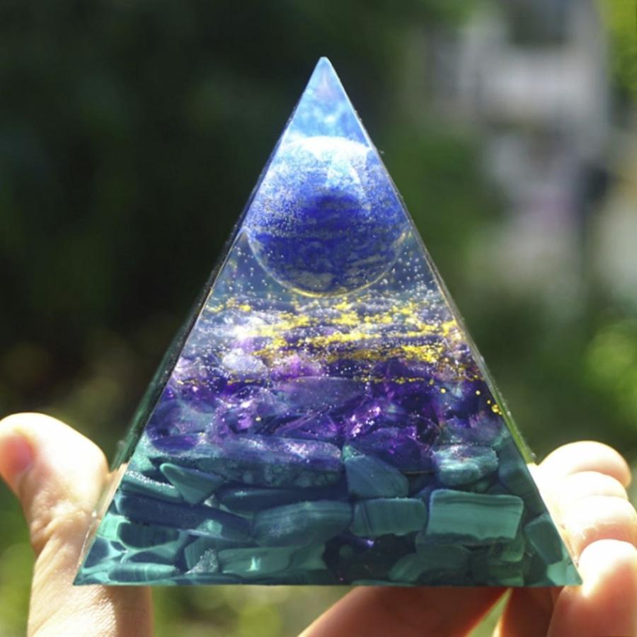 【ひまわり】ラピスラズリのきつねさん形オルゴナイト☆他２点 青亀のオルゴナイト（ラピスラズリ） その他置物 オルゴナイトの