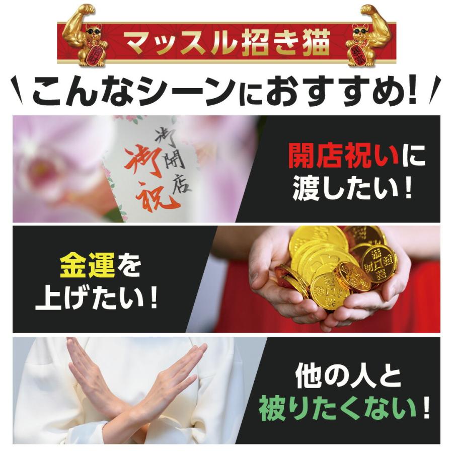 レビュー特典 干支ゴールド護符プレゼント 風水 置物 マッスル 招き猫