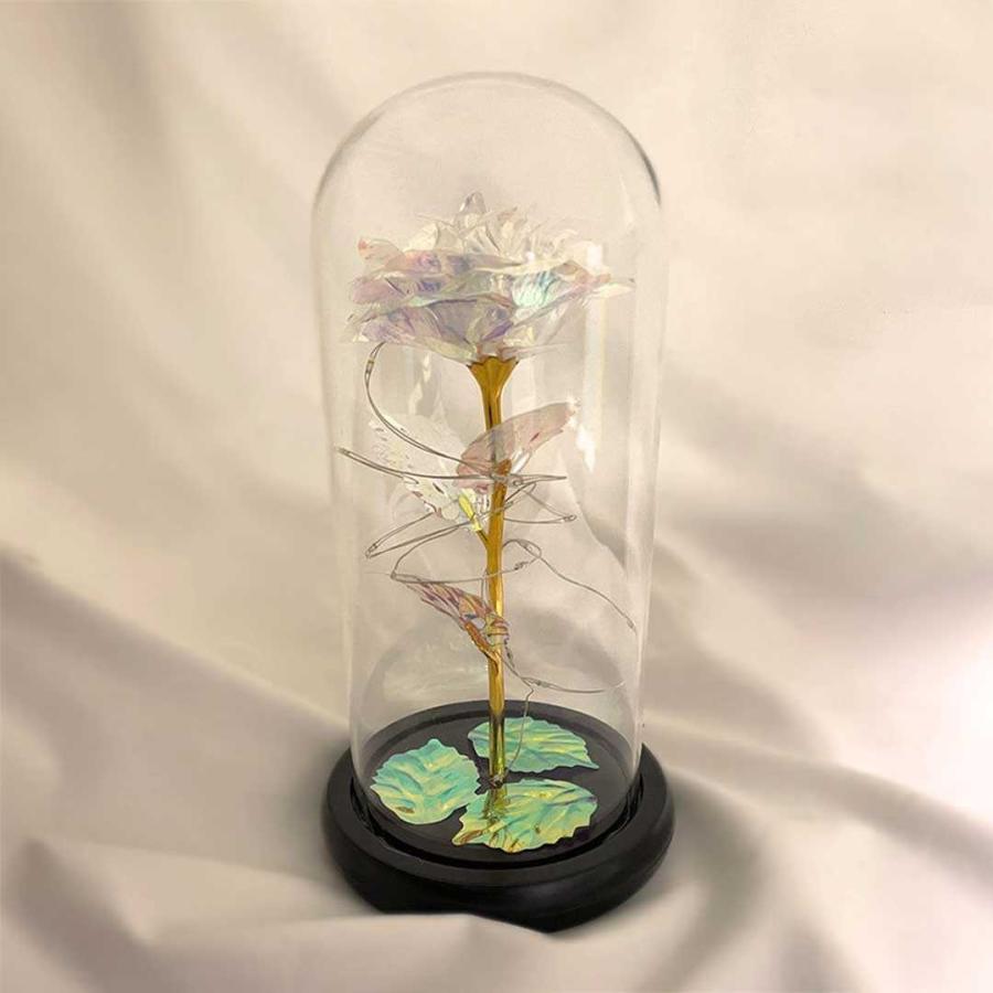 照明 薔薇 ガラスドーム LED ギャラクシーorブルー 3D オブジェ