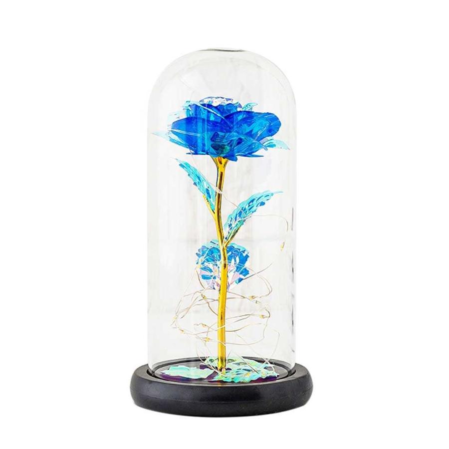 照明 薔薇 ガラスドーム LED ギャラクシーorブルー 3D オブジェ