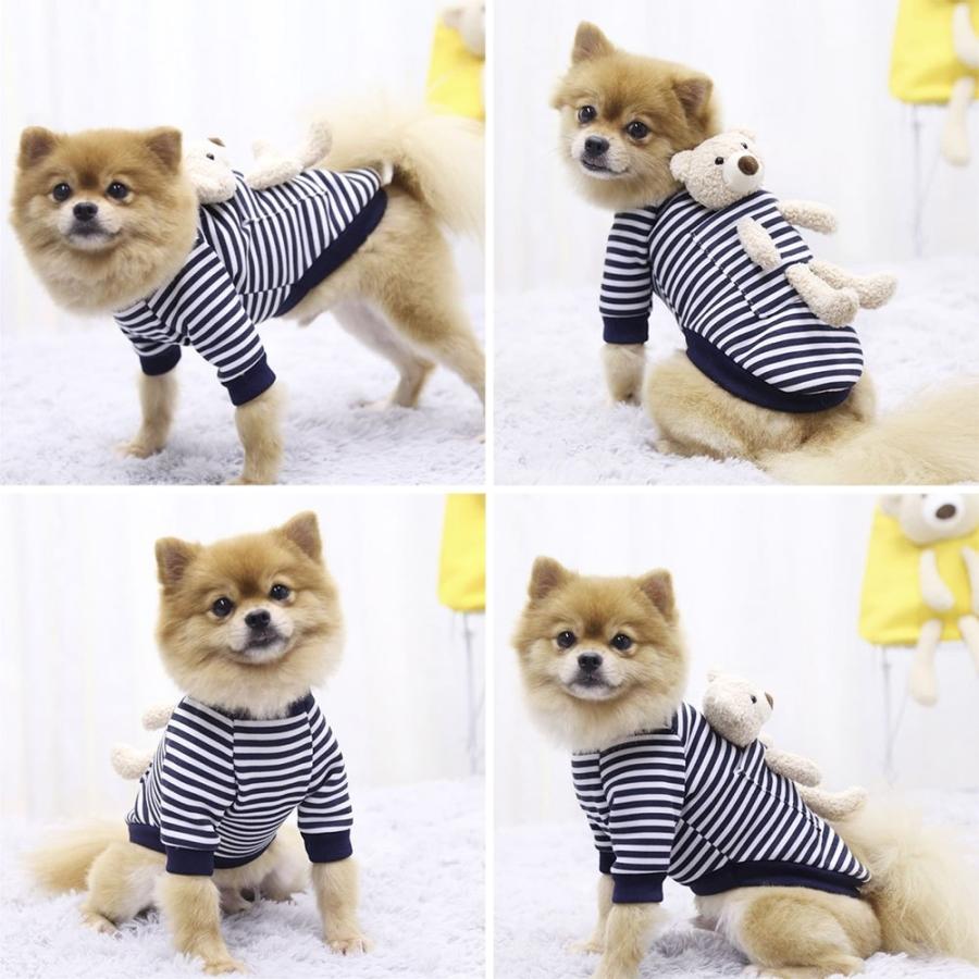 在庫限りペット 用 服 背中にクマ レッドorブルー 小型犬用 犬