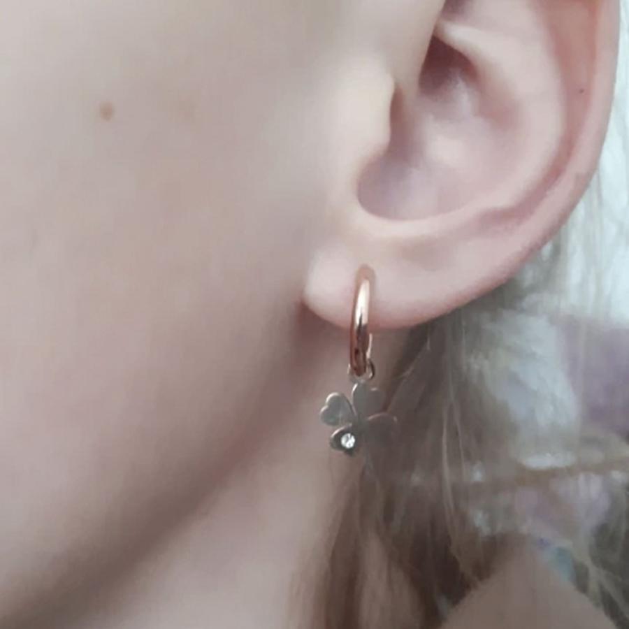 ピアス 四つ葉のクローバー 両耳用 ローズゴールド アクセサリー 