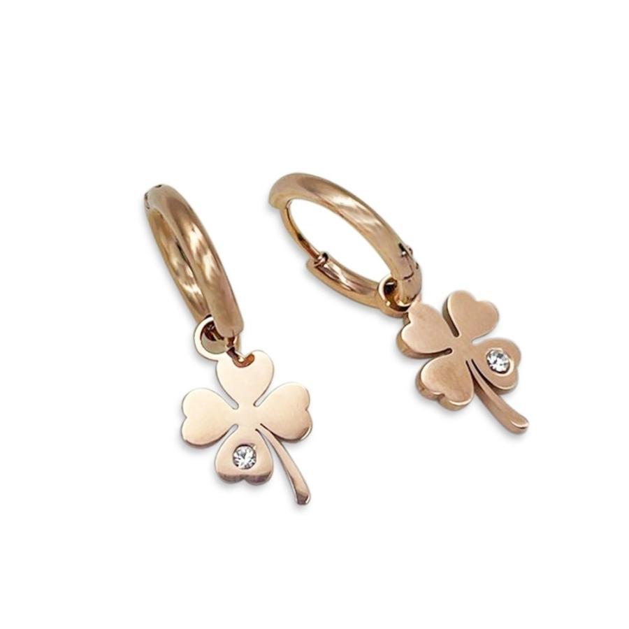 ピアス 四つ葉のクローバー 両耳用 ローズゴールド アクセサリー 
