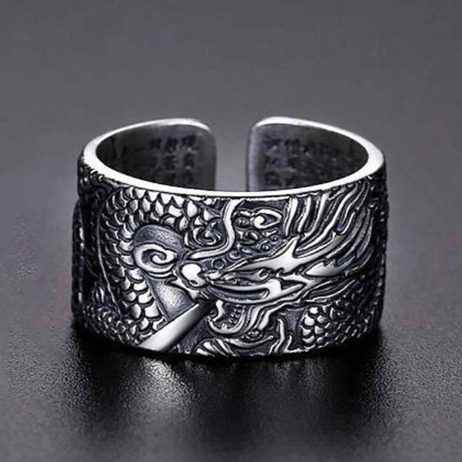 リング 般若心経 ドラゴン 指輪 龍 竜 シルバーアクセサリー