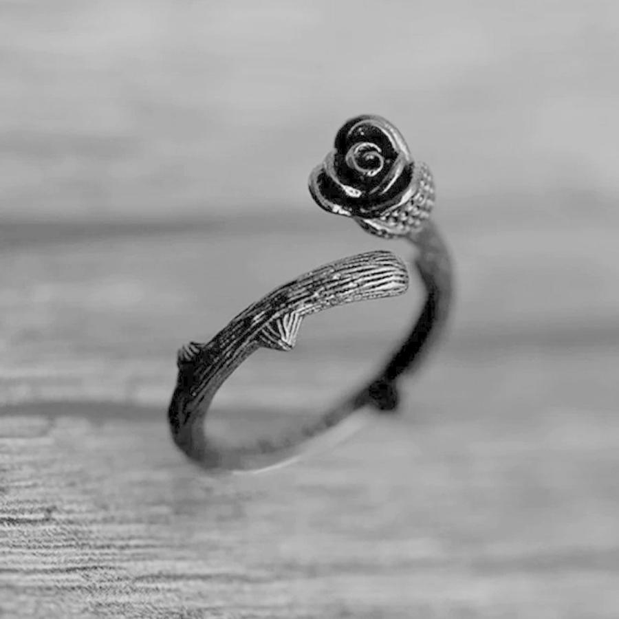 リング 黒薔薇 バラ ローズ 指輪 アクセサリー ヒップホップ