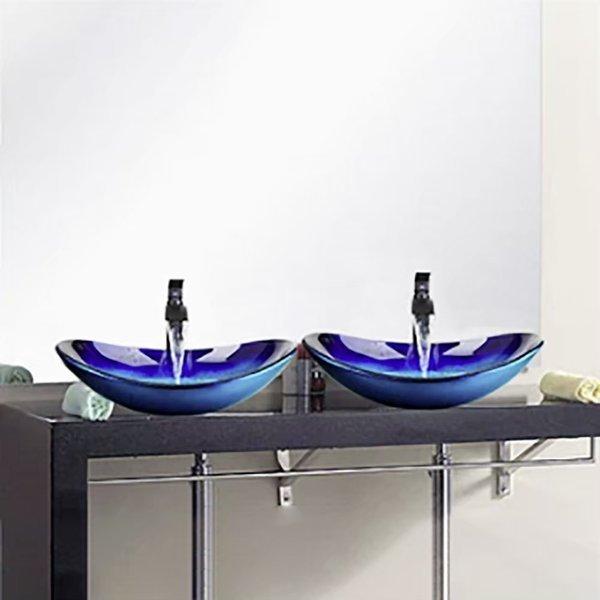 洗面ボウル　和風　洋風　ブルー　洗面台 洗面台 シンク ブルー 蛇口 受け皿 蛇口なし シンクのみ 水道