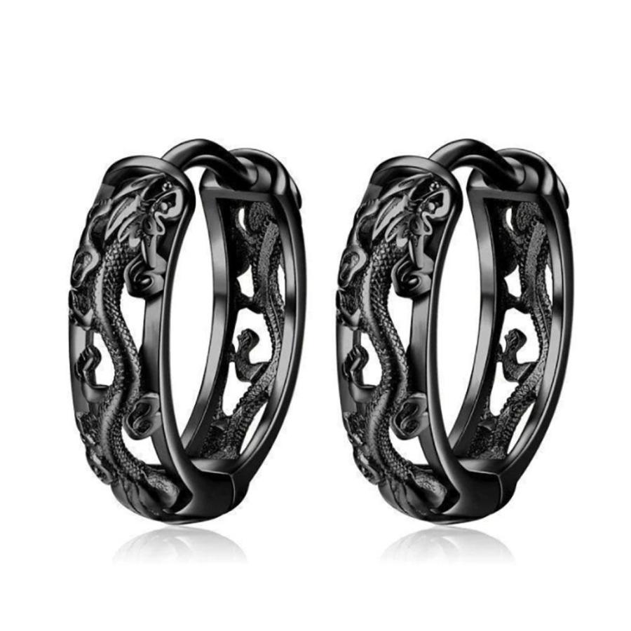 ピアス ドラゴン 龍 竜 両耳用 シルバーorブラック アクセサリー