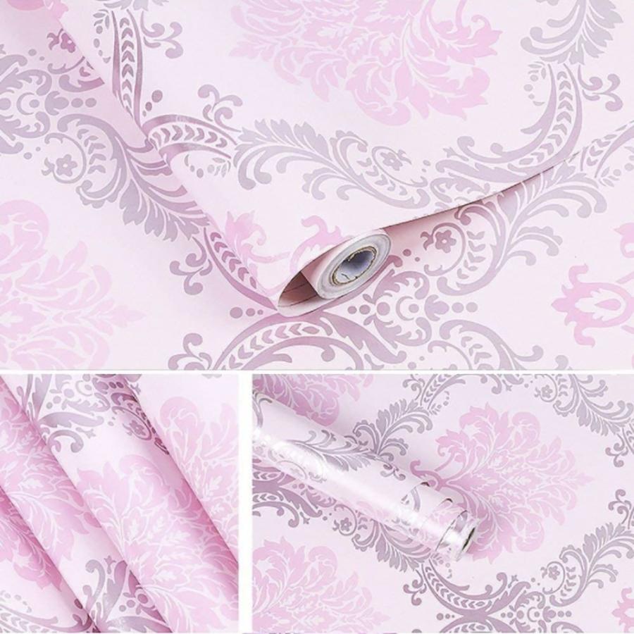 壁紙 ダマスク柄 ピンク 3本セット Damask 45cm 1000cm シールタイプ Diy かわいい おしゃれ クロス 補修 ラグジュアリー 北欧 賃貸壁紙 プレゼント シンプル 23 19 Aio 通販 Yahoo ショッピング