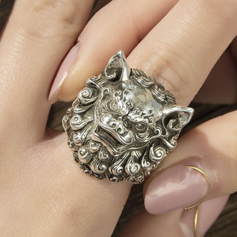 リング 狛犬 獅子 指輪 シルバーアクセサリー ヒップホップ