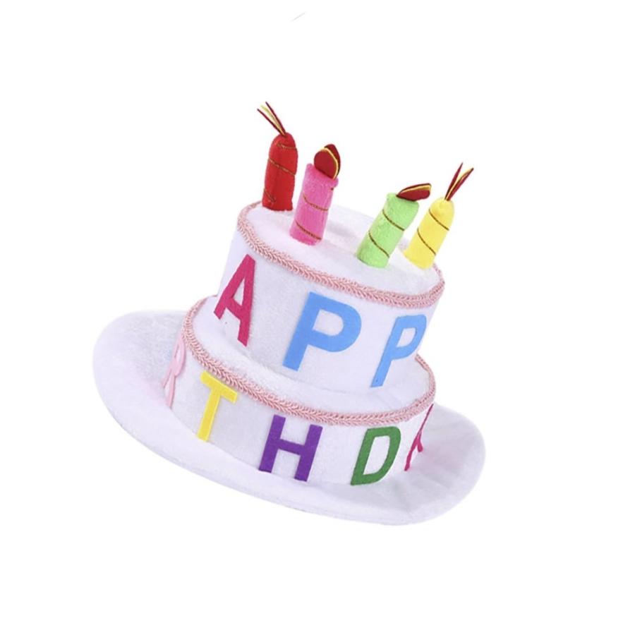 帽子 ハッピー バースデー ホワイト ハット 誕生日 会 ケーキ ろうそく  