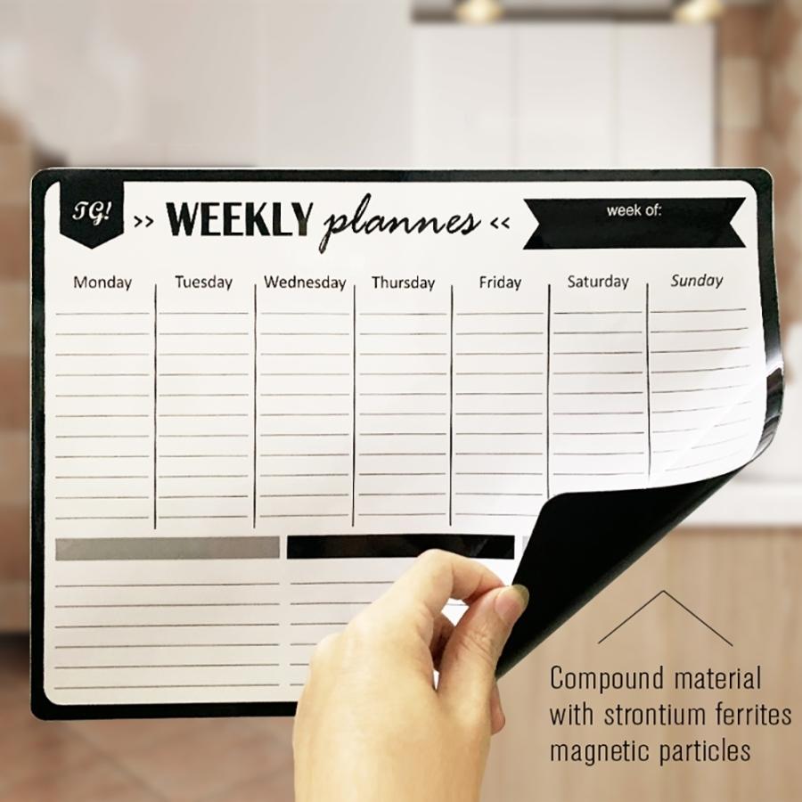スケジュールボード 40×30 マグネット式 シート ホワイトボード 冷蔵庫