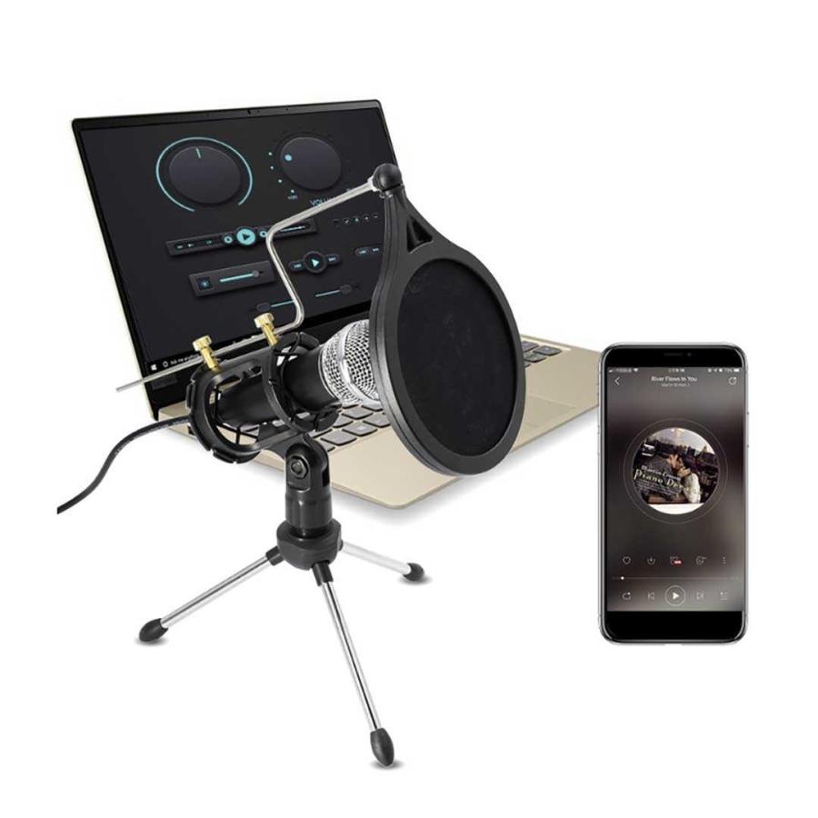 マイク コンデンサーマイク 置き型 セット 小型 スタンドマイク