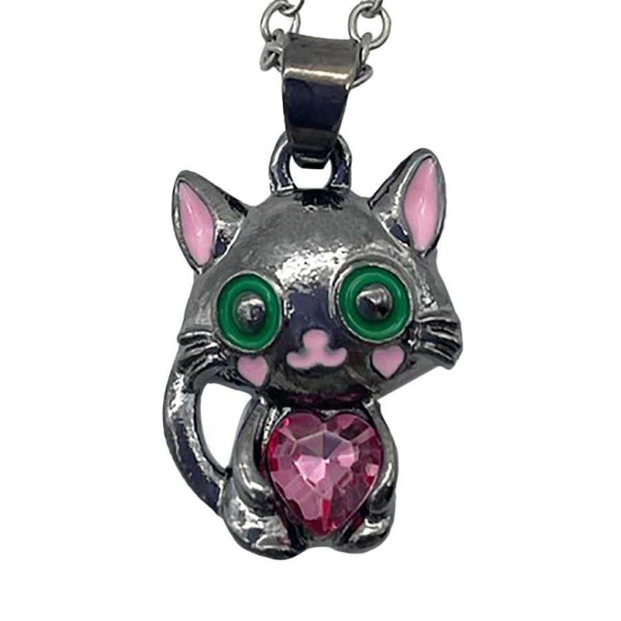 ネックレス 猫 ピンク ジルコニア ネコちゃん キャット CAT 首