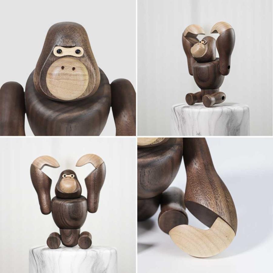 【匿名発送】木工品　國光作　置物　ゴリラ　一点物　アンティーク　木彫り 置物 ゴリラ アンティーク デザイン オブジェ インテリア おしゃれ