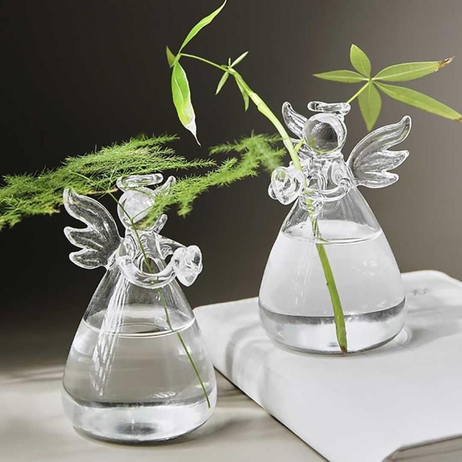 花瓶 天使 透明 ガラス クリア 花器 卓上花瓶 ブーケスタンド 水耕栽培