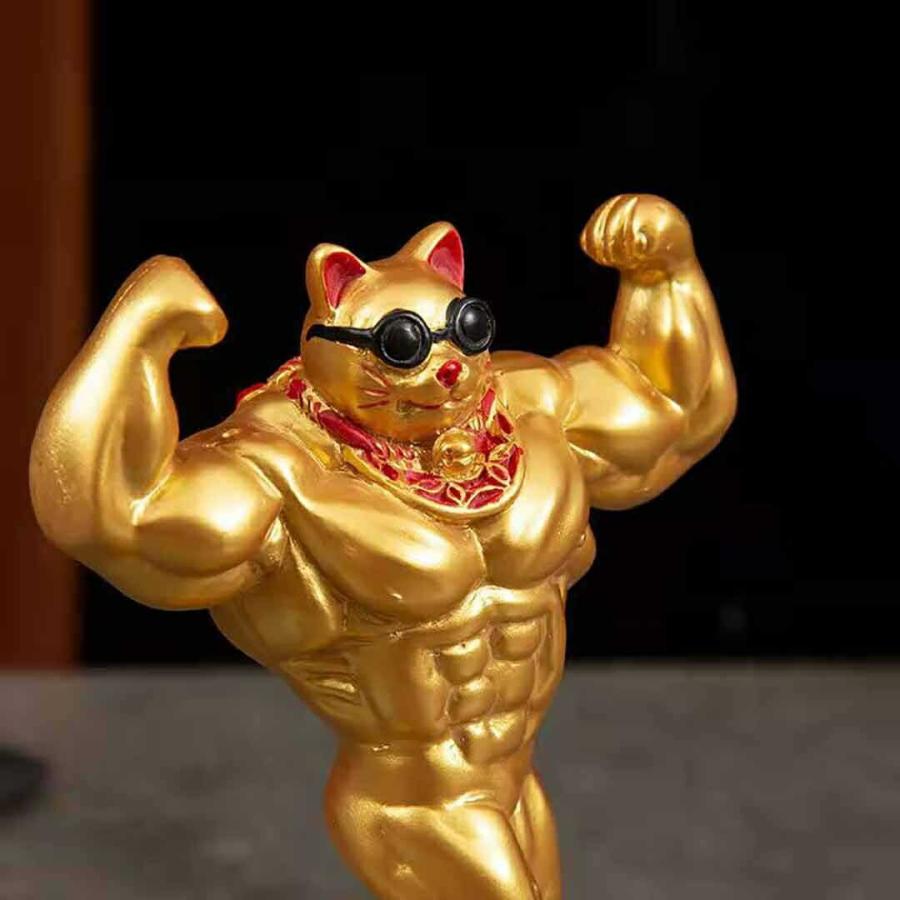 風水 置物 マッスル 招き猫 ダブルバイセップス ゴールド ガテン 風水 置物 マッスル 招き猫 ダブルバイセップス ゴールド ガテン