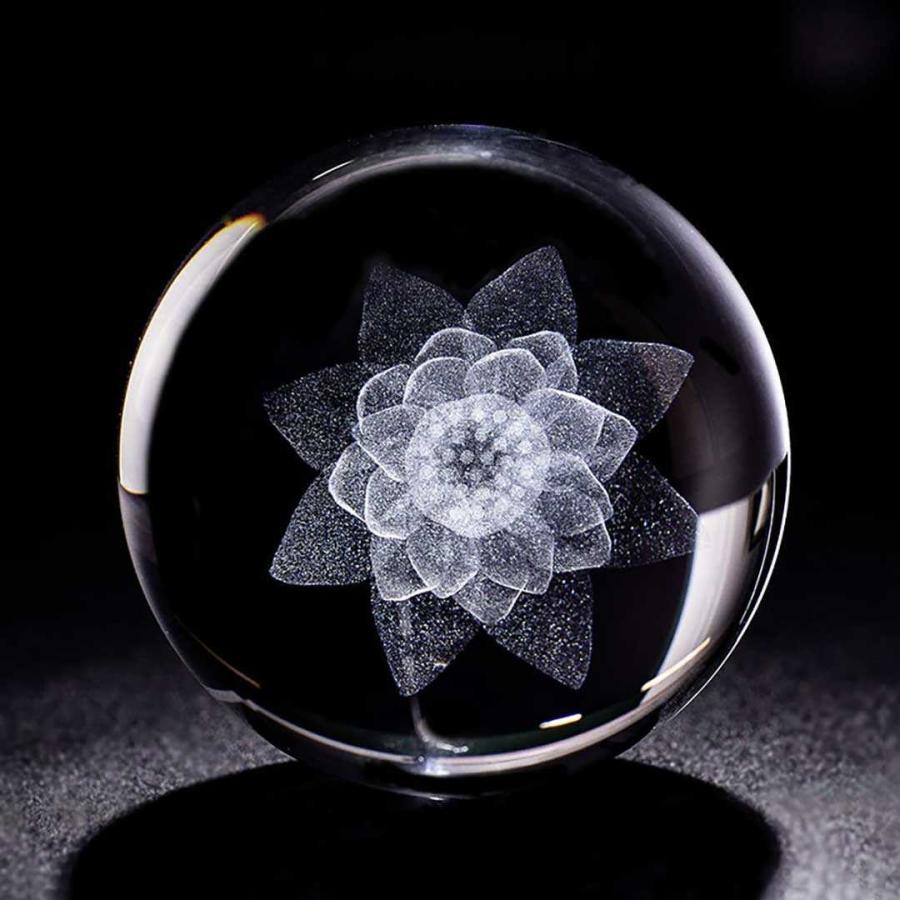 水晶玉 置物 玄関 風水 開運グッズ 蓮の花 クリスタル 6cm 台座 水晶玉 置物 玄関 風水 開運グッズ 蓮の花 クリスタル 6cm 台座
