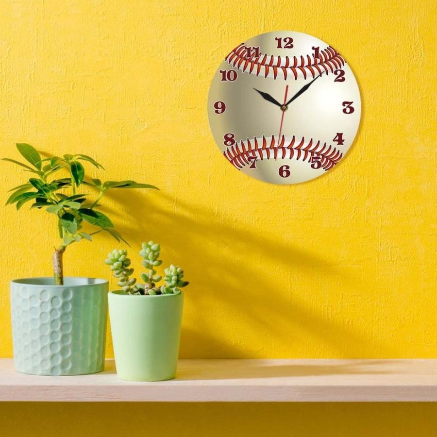 壁掛け時計 野球ボール インテリア おしゃれ グッズ デザイン 観賞用