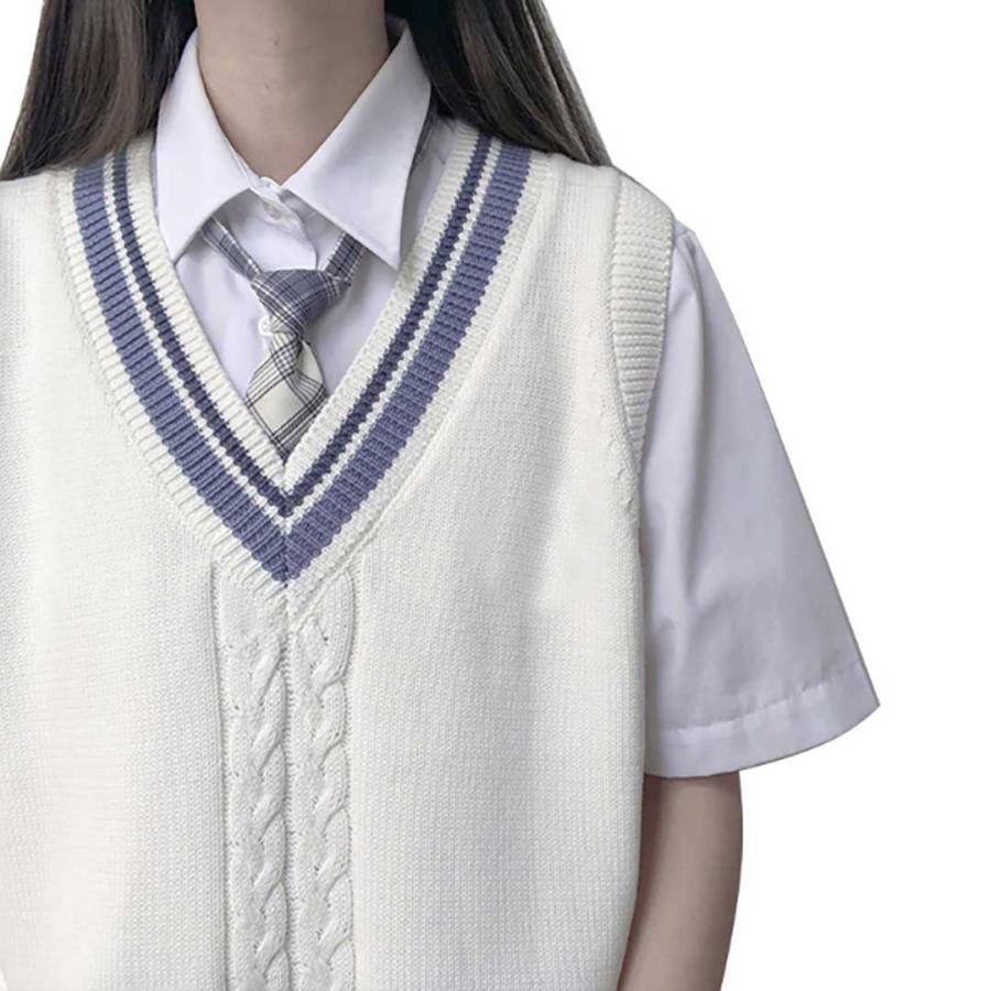 【美品】西南高等学校　ベスト　セーター 中古】福岡県 西南学院高等学校 女子制服 2点 (ニットベスト・シャツ